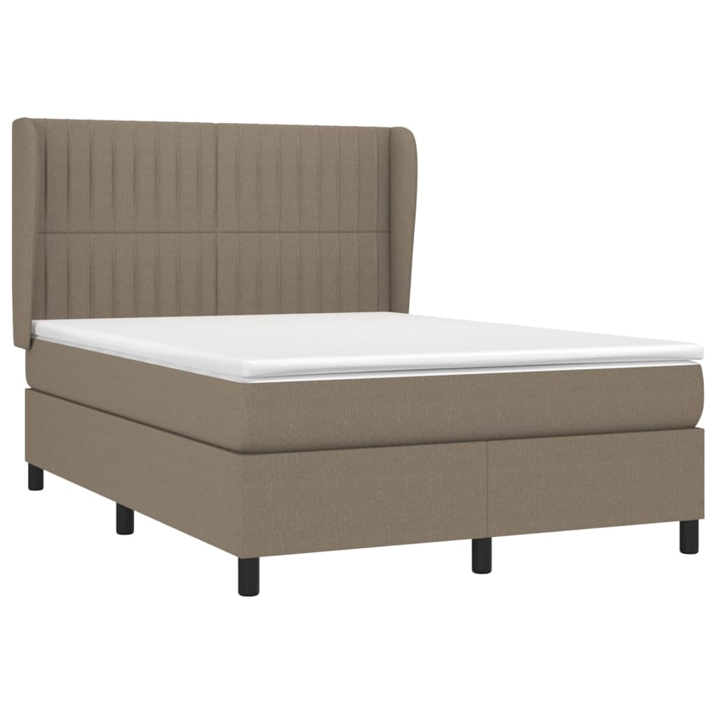 Sommier à lattes de lit avec matelas Taupe 140x190 cm Tissu - XIOS