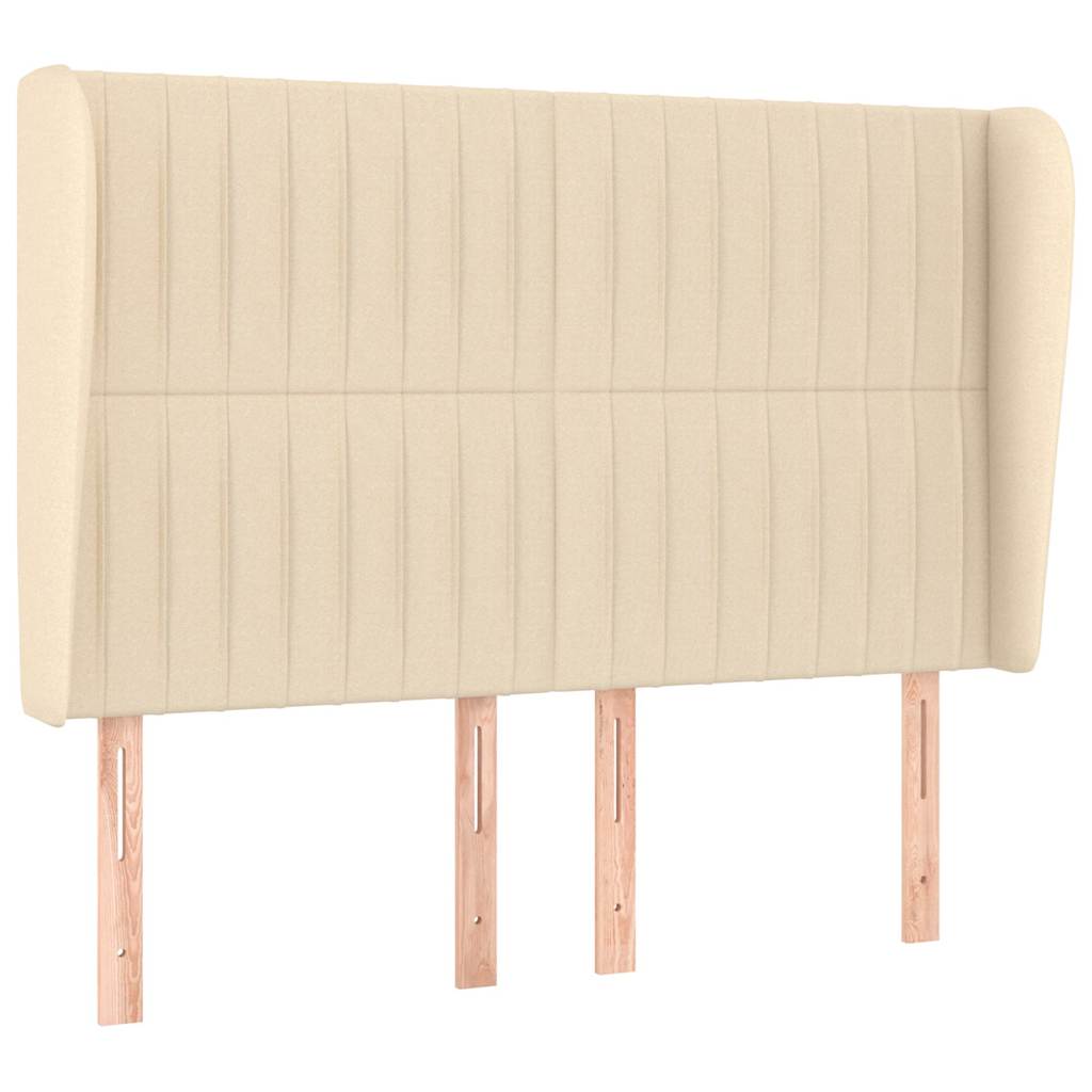 Sommier à lattes de lit avec matelas Crème 140x190 cm Tissu