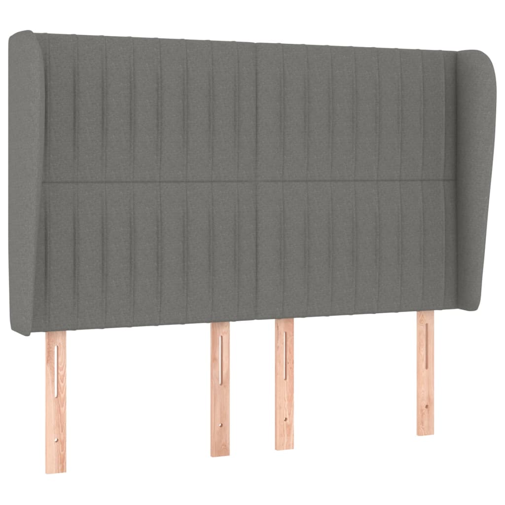 Sommier à lattes de lit avec matelas Gris foncé 140x200cm Tissu - XIOS