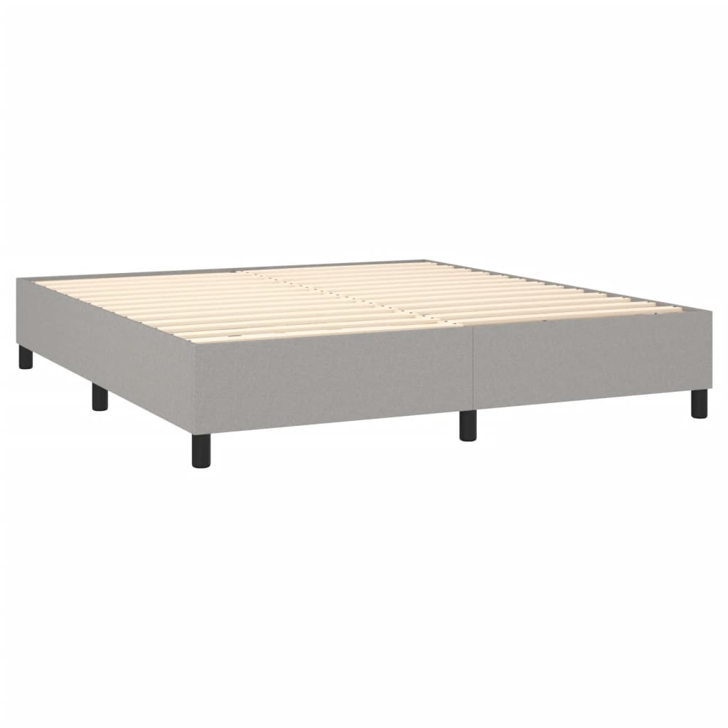 Sommier à lattes de lit avec matelas Gris clair 160x200cm Tissu - XIOS