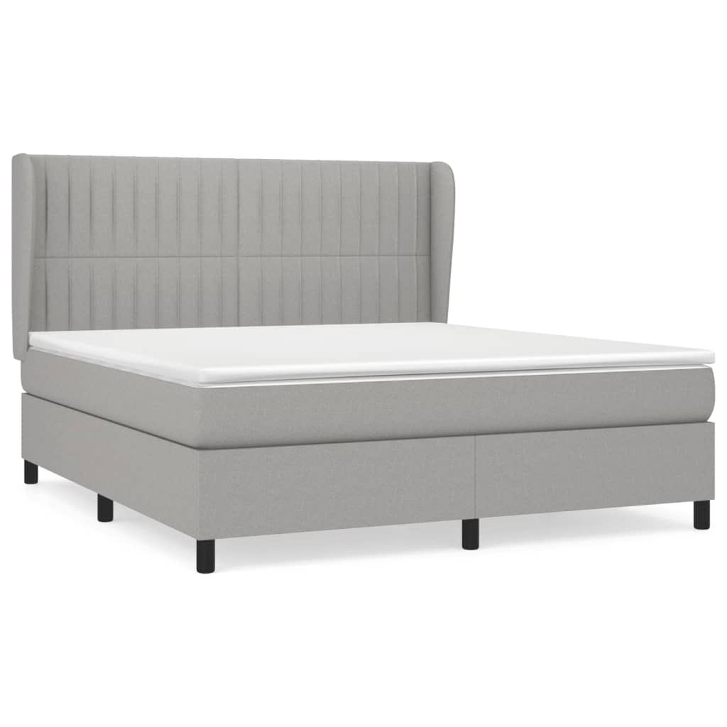 Sommier à lattes de lit avec matelas Gris clair 180x200cm Tissu - XIOS