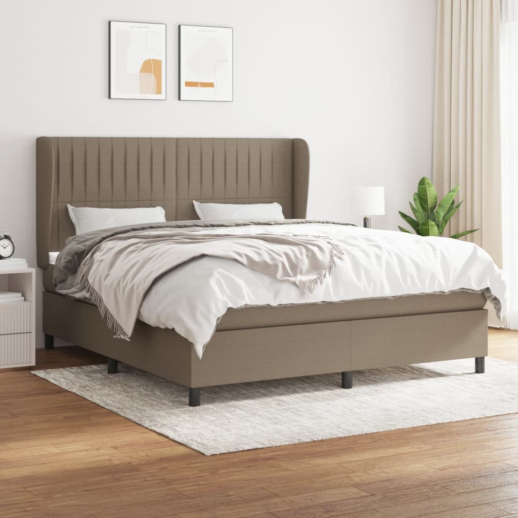 Sommier à lattes de lit avec matelas Taupe 180x200 cm Tissu - XIOS
