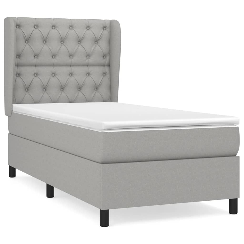 Sommier à lattes de lit avec matelas Gris clair 80x200 cm Tissu - XIOS
