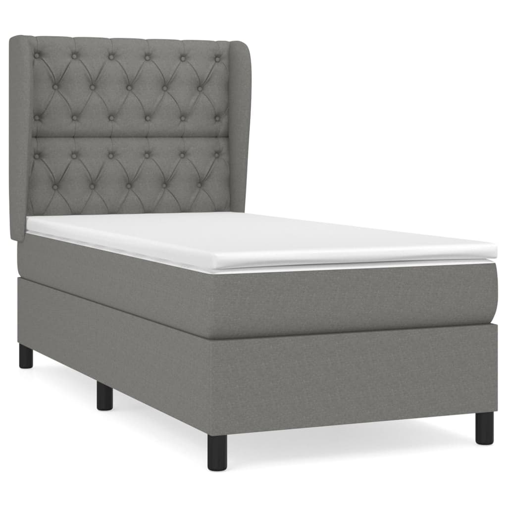 Sommier à lattes de lit avec matelas Gris foncé 80x200 cm Tissu - XIOS