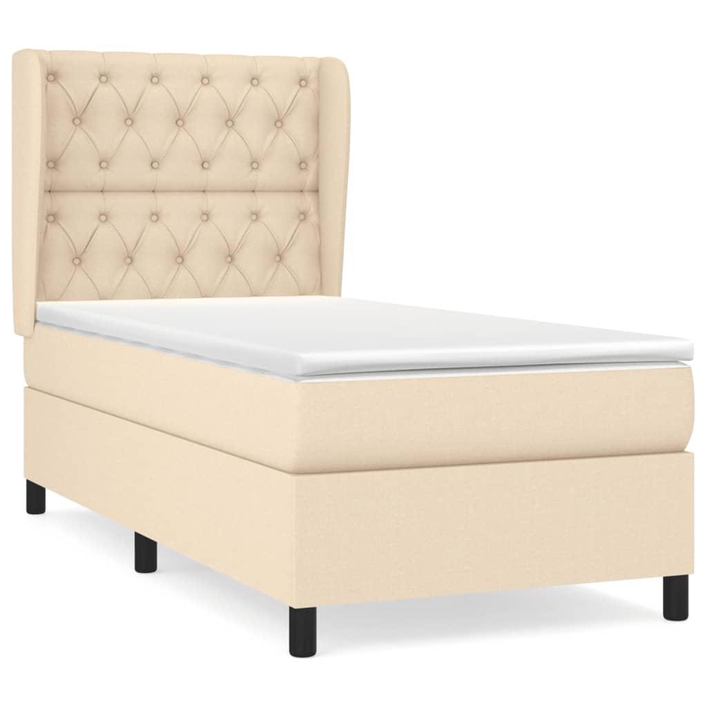 Sommier à lattes de lit avec matelas Crème 80x200 cm Tissu - XIOS