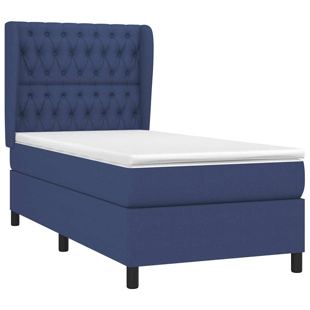 Sommier à lattes de lit avec matelas Bleu 90x190 cm Tissu - XIOS