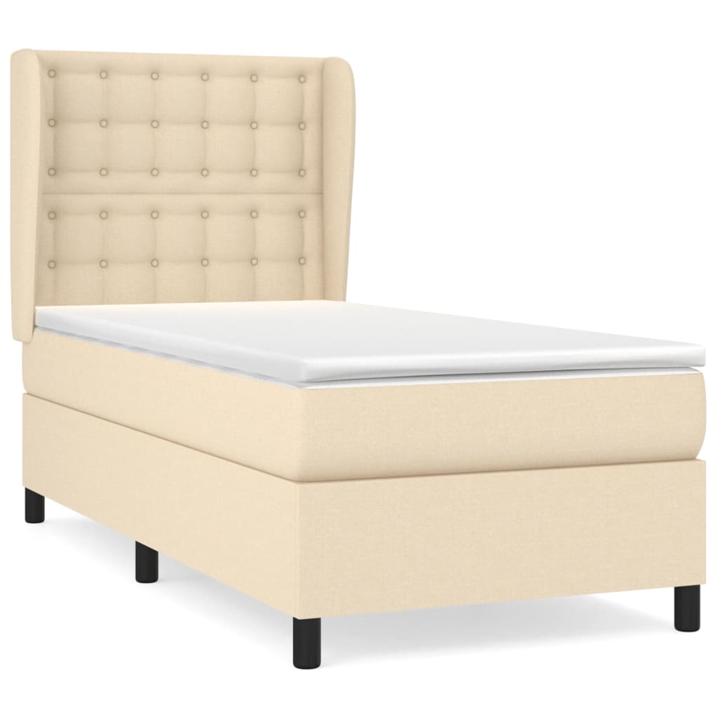 Sommier à lattes de lit avec matelas Crème 80x200 cm Tissu - XIOS