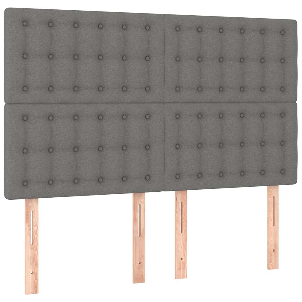 Sommier à lattes de lit avec matelas Gris foncé 140x190cm Tissu
