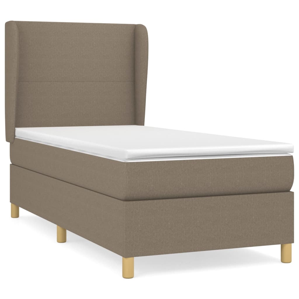 Sommier à lattes de lit avec matelas Taupe 80x200 cm Tissu Lits & cadres de lit vidaXL