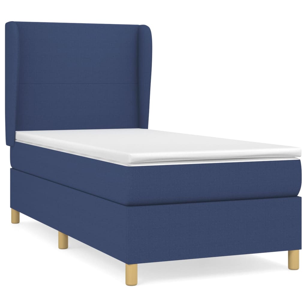 Sommier à lattes de lit avec matelas Bleu 90x190 cm Tissu - XIOS