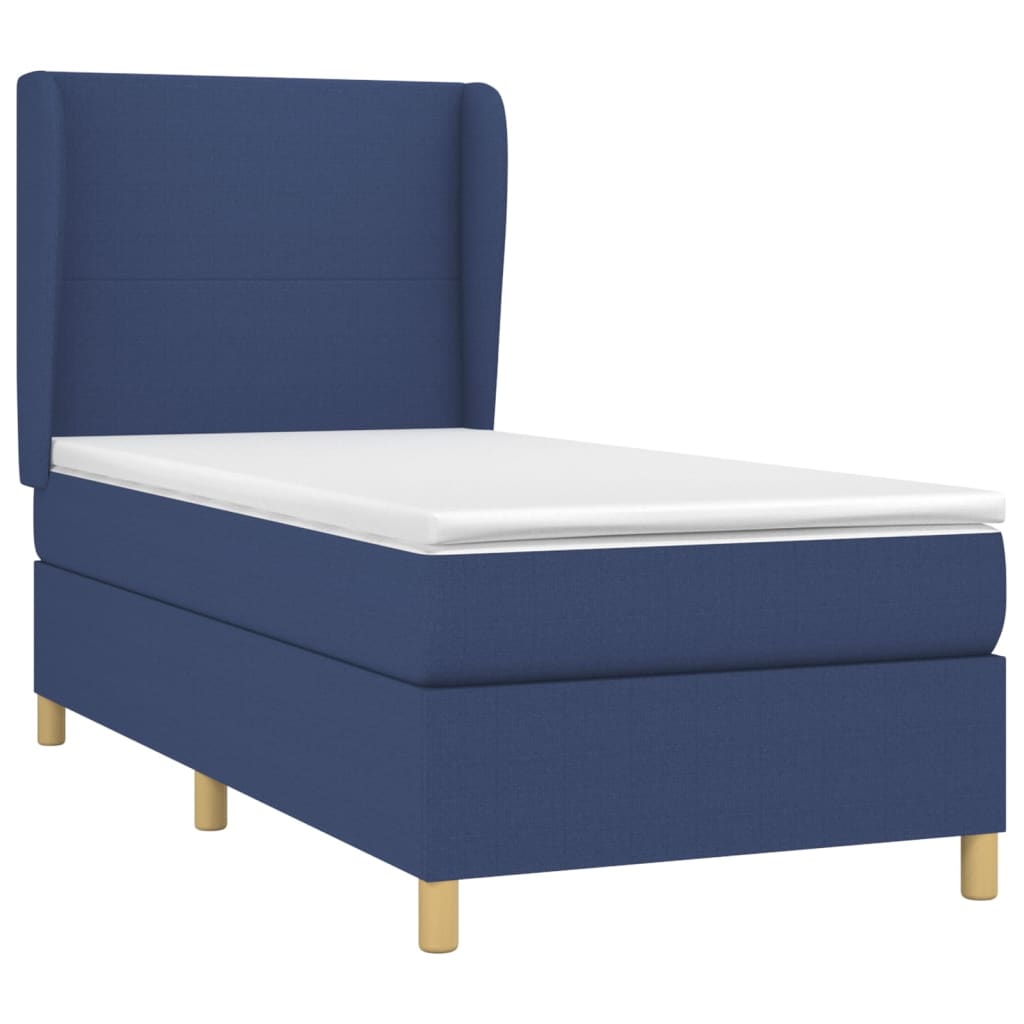 Sommier à lattes de lit avec matelas Bleu 90x190 cm Tissu - XIOS