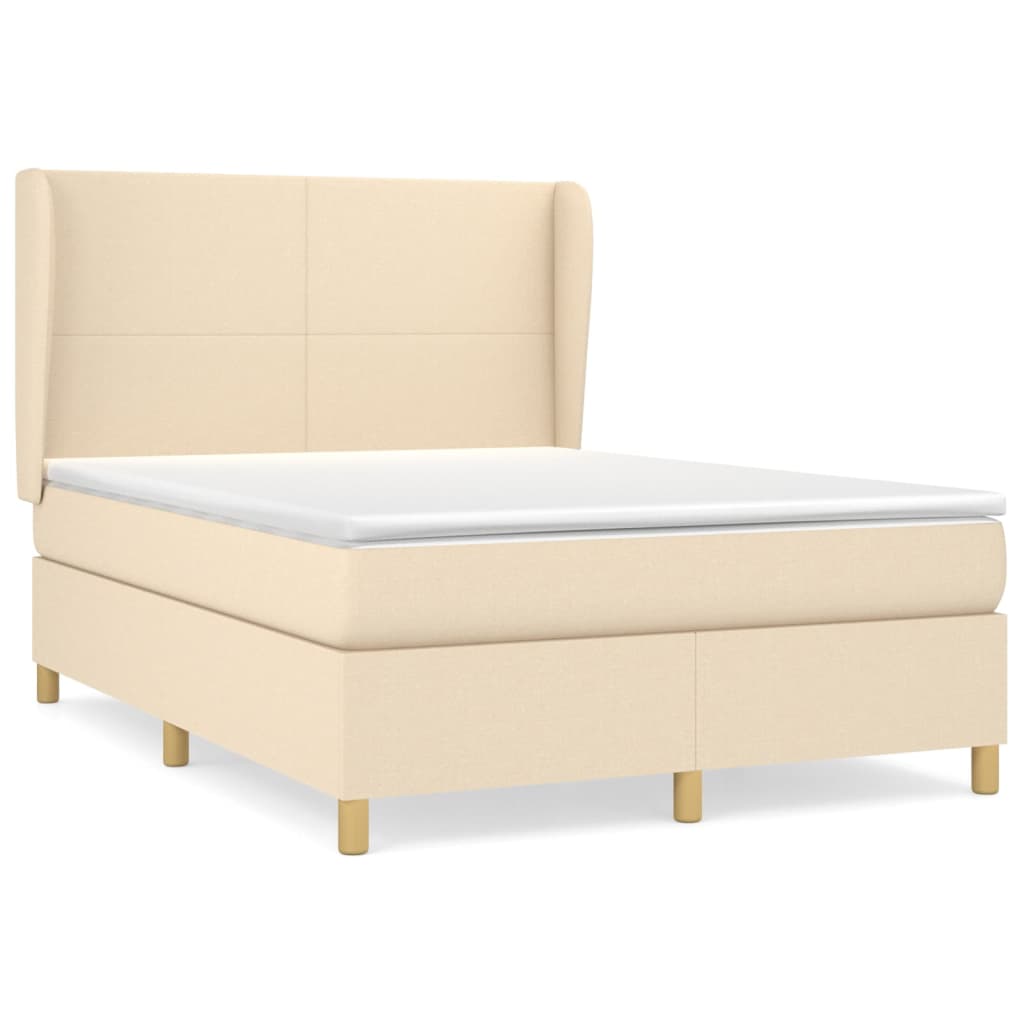 Sommier à lattes de lit avec matelas Crème 140x190 cm Tissu - XIOS