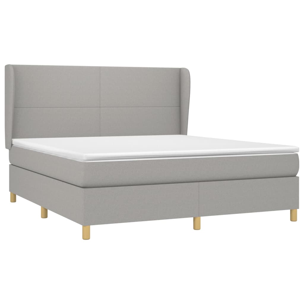 Sommier à lattes de lit avec matelas Gris clair 160x200cm Tissu - XIOS