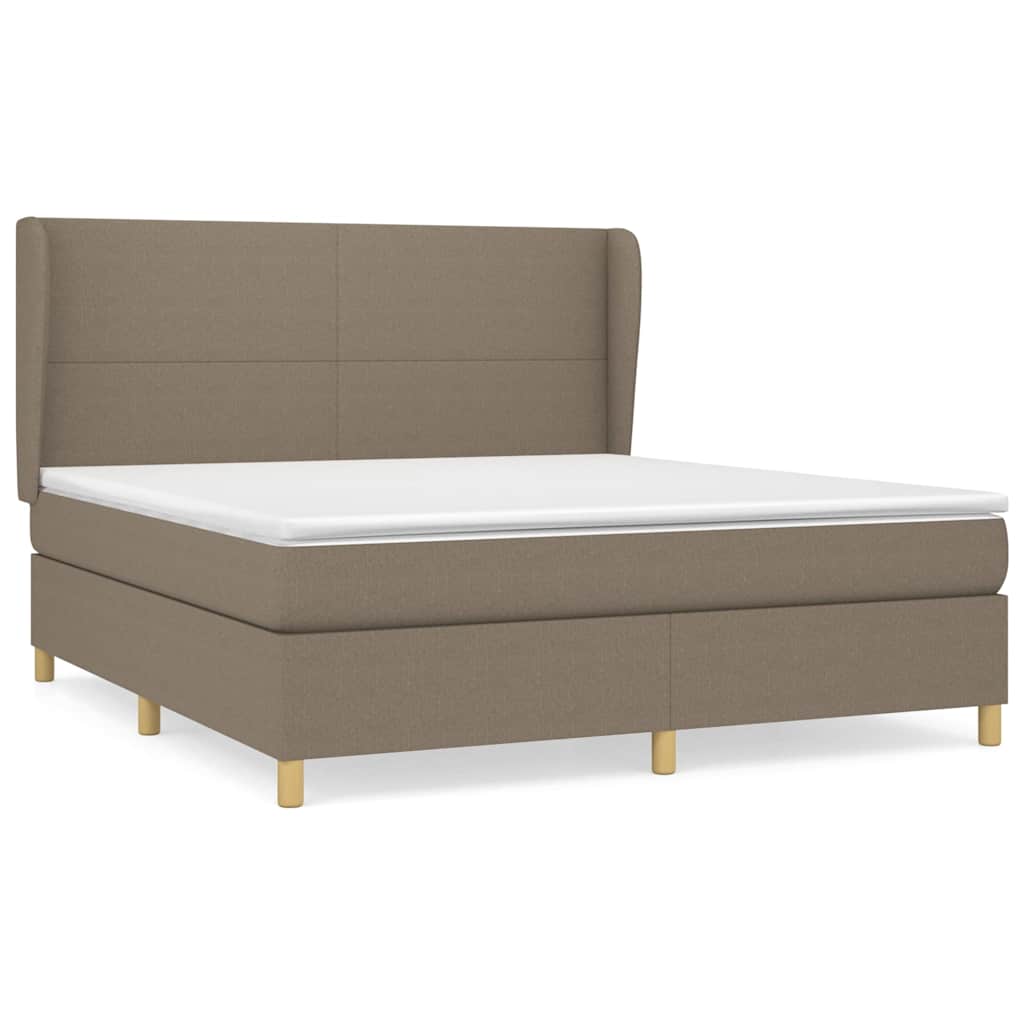 Sommier à lattes de lit avec matelas Taupe 160x200 cm Tissu