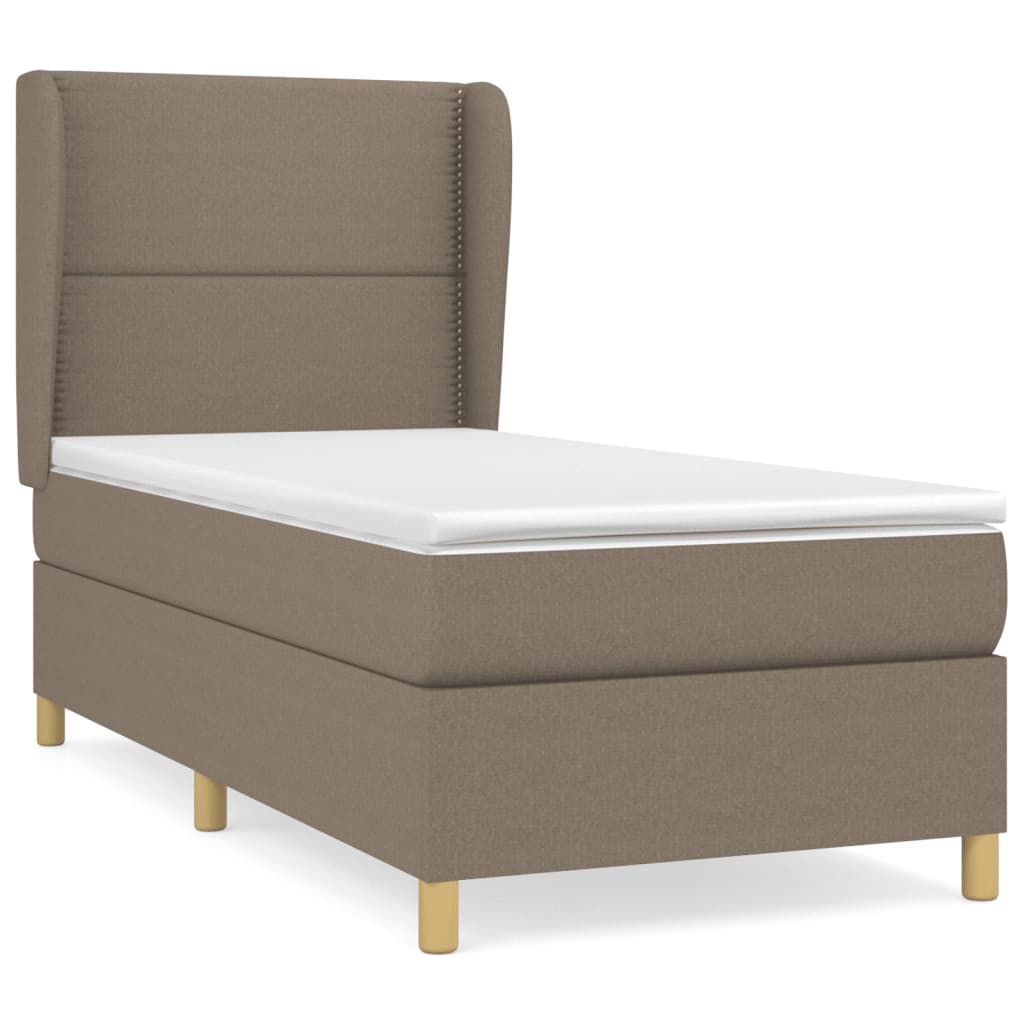 Sommier à lattes de lit avec matelas Taupe 90x200 cm Tissu - XIOS