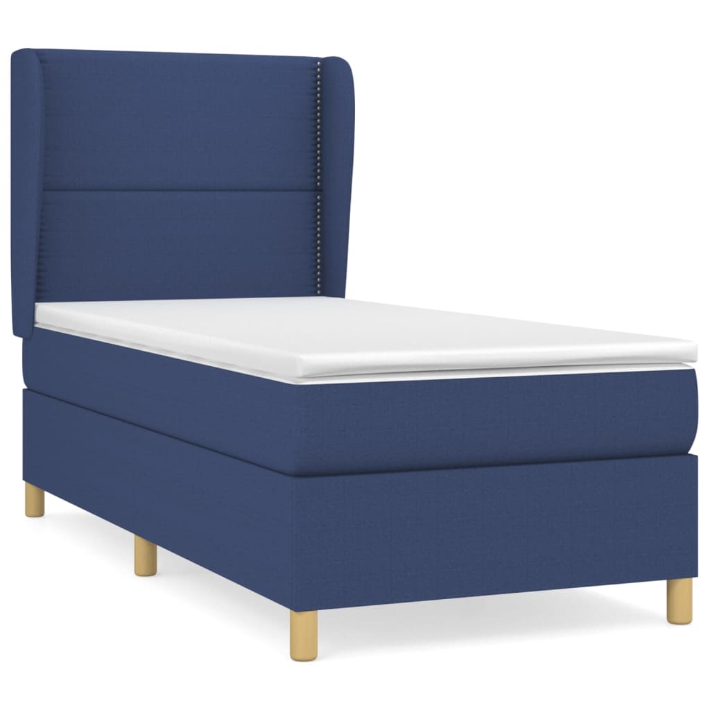 Sommier à lattes de lit avec matelas Bleu 90x200 cm Tissu - XIOS