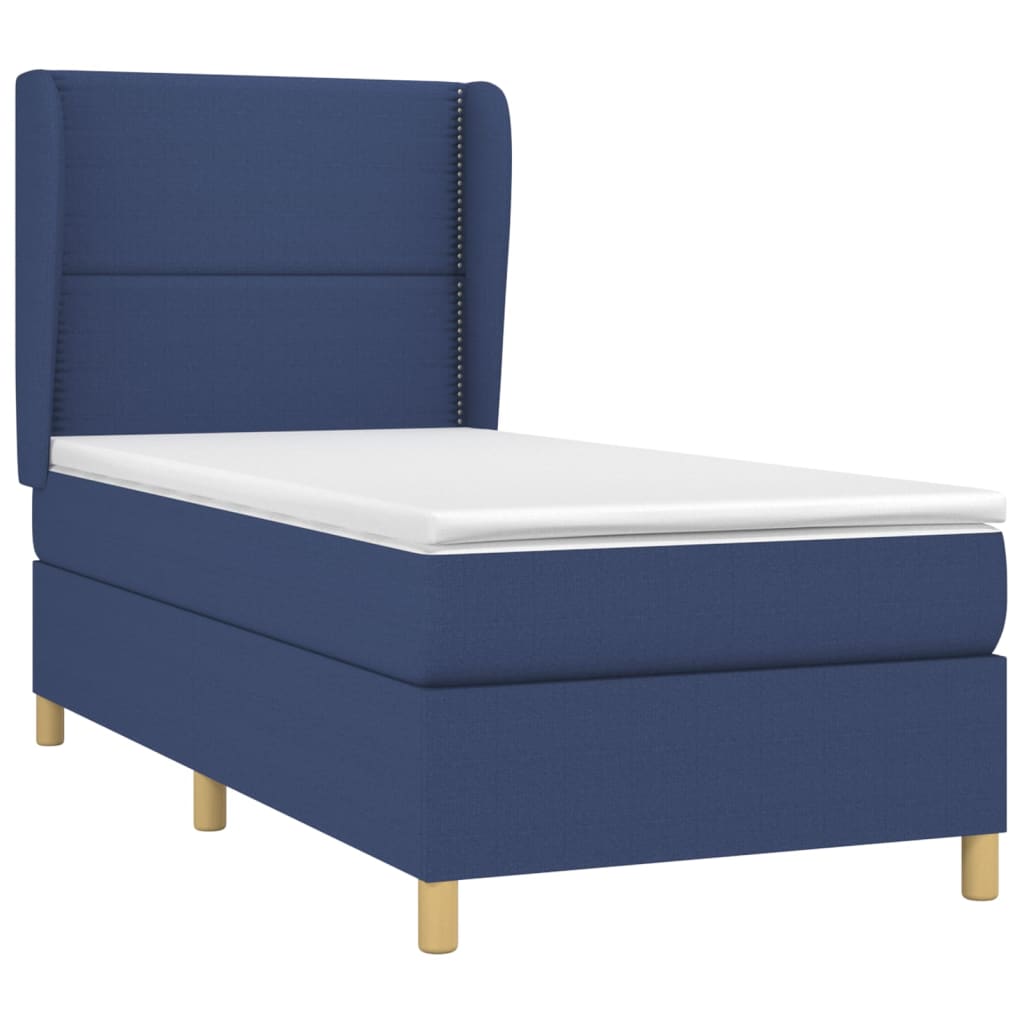 Sommier à lattes de lit avec matelas Bleu 90x200 cm Tissu - XIOS