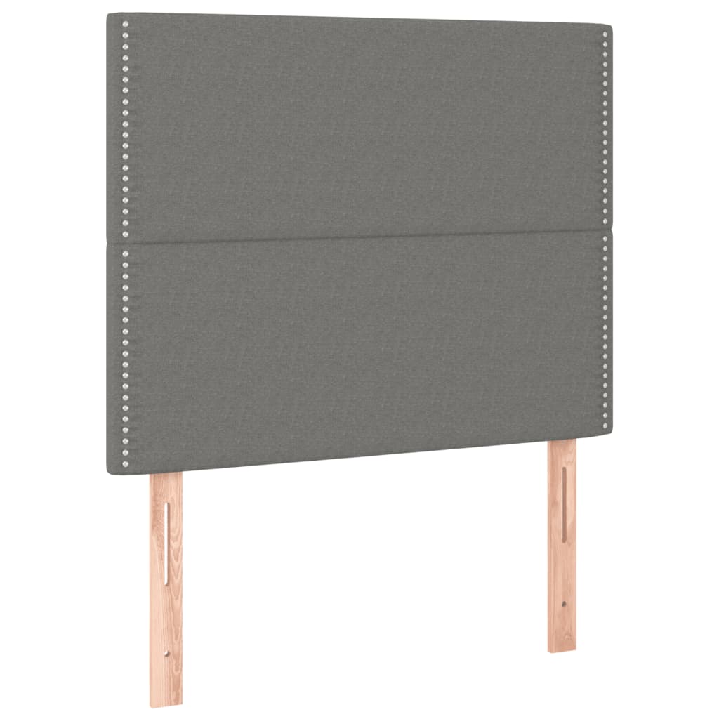 Sommier à lattes de lit avec matelas Gris foncé 100x200cm Tissu - XIOS