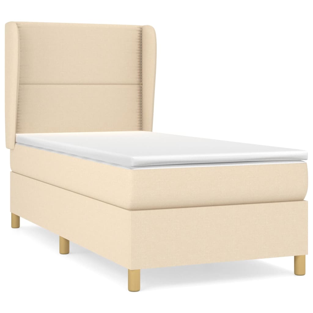 Sommier à lattes de lit avec matelas Crème 100x200 cm Tissu - XIOS