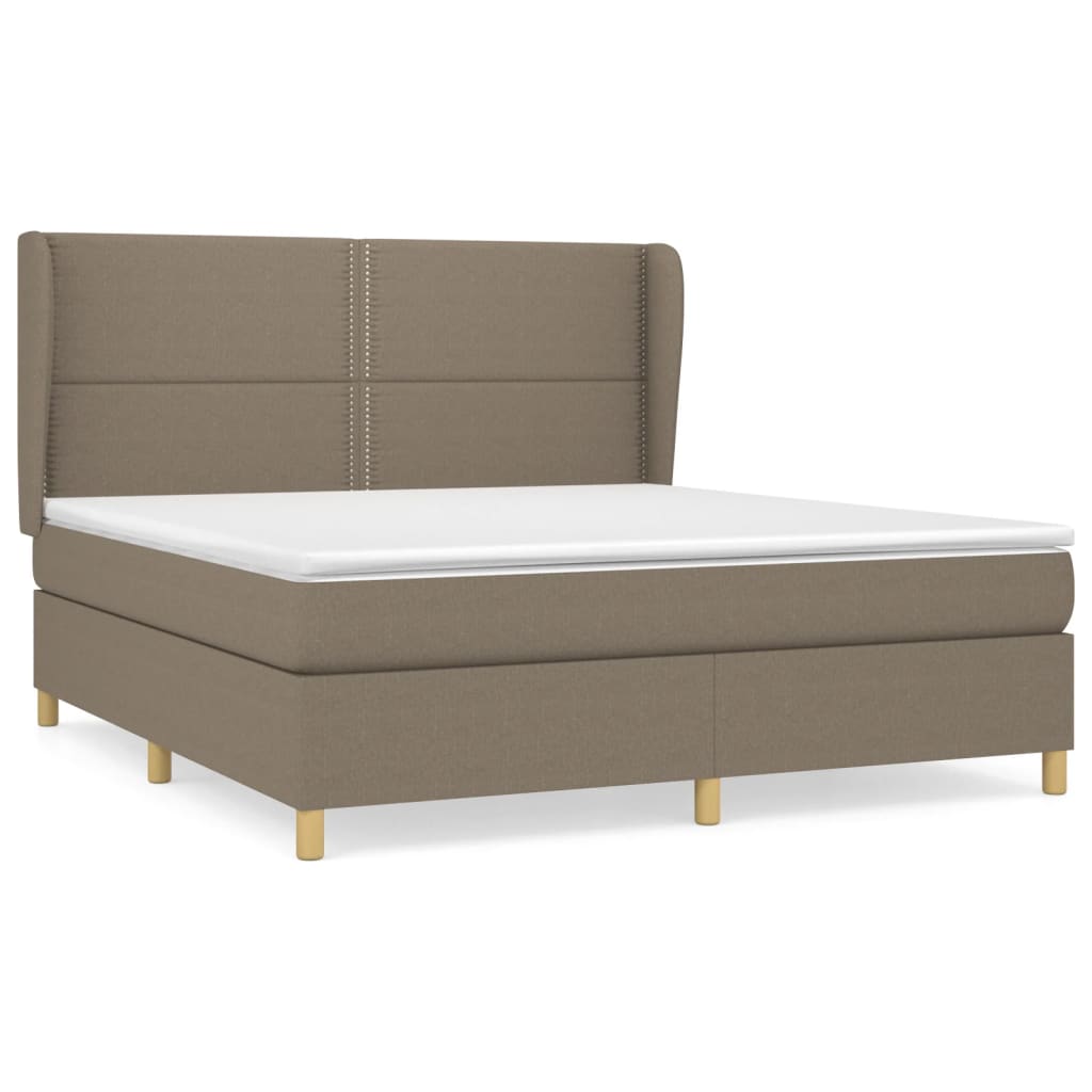 Sommier à lattes de lit avec matelas Taupe 180x200 cm Tissu - XIOS