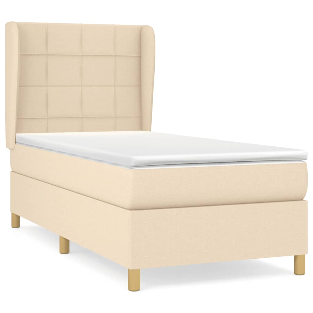 Sommier à lattes de lit et matelas Crème 90x190 cm Tissu - XIOS