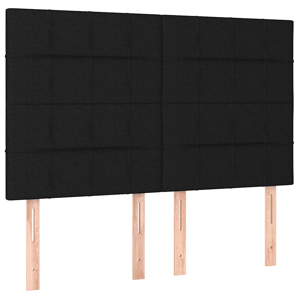 Sommier à lattes de lit avec matelas Noir 140x190 cm Tissu - XIOS