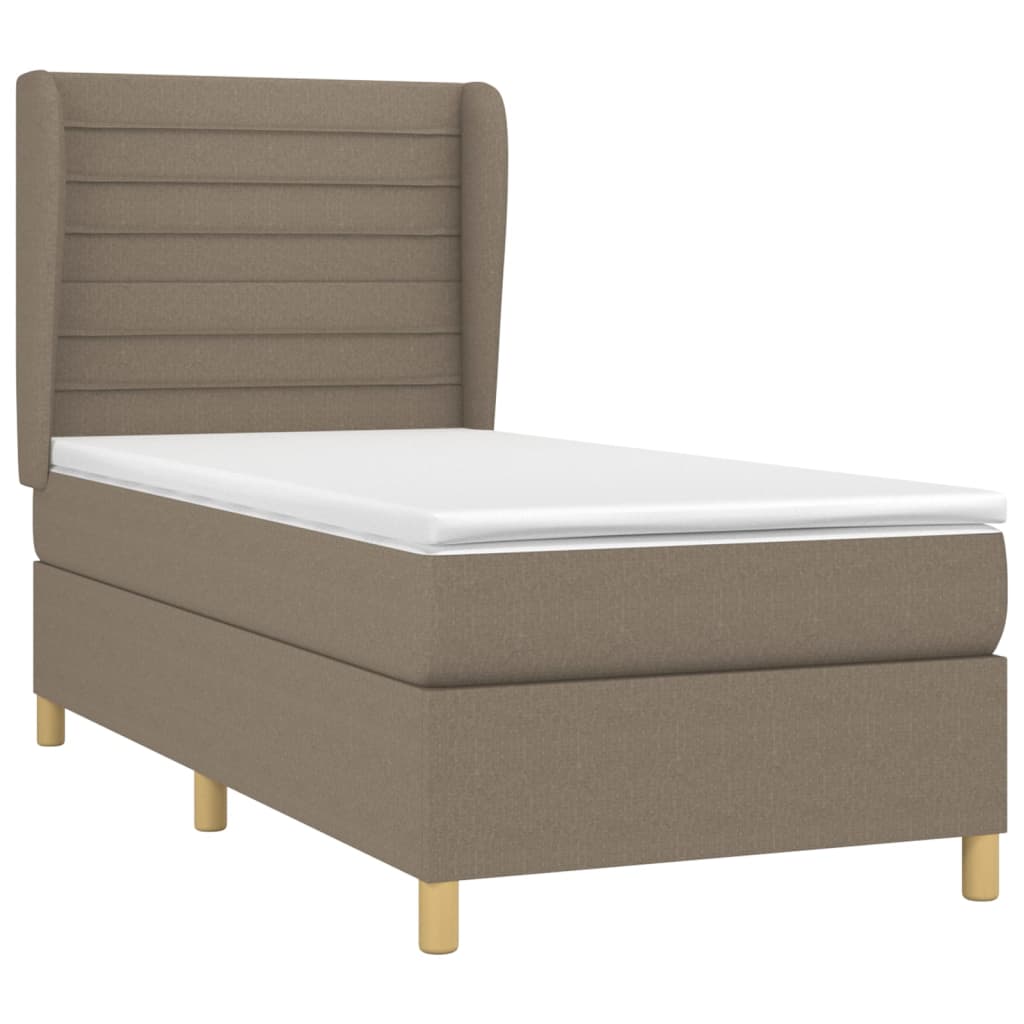 Sommier à lattes de lit avec matelas Taupe 90x200 cm Tissu - XIOS