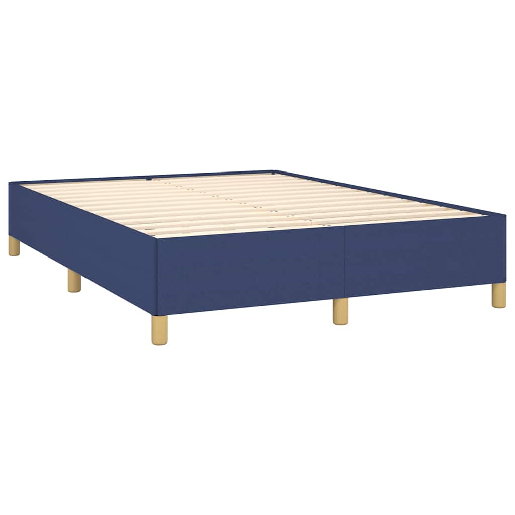 Sommier à lattes de lit avec matelas Bleu 140x190 cm Tissu