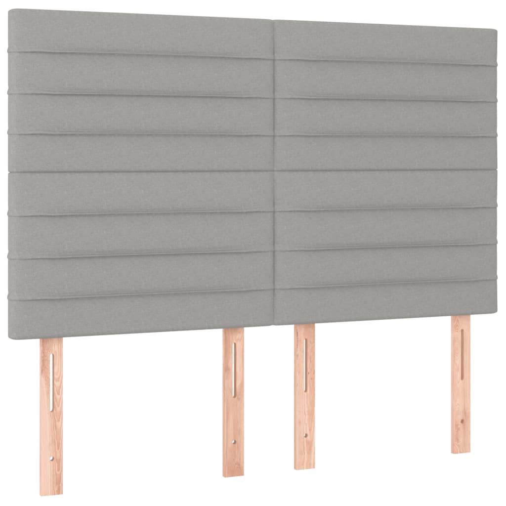 Sommier à lattes de lit avec matelas Gris clair 140x200cm Tissu - XIOS