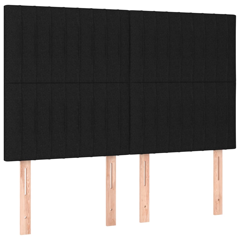 Sommier à lattes de lit avec matelas Noir 140x190 cm Tissu - XIOS