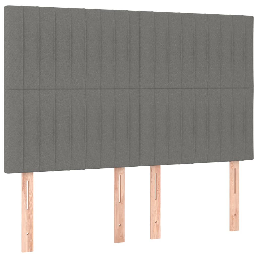 Sommier à lattes de lit avec matelas Gris foncé 140x200cm Tissu - XIOS