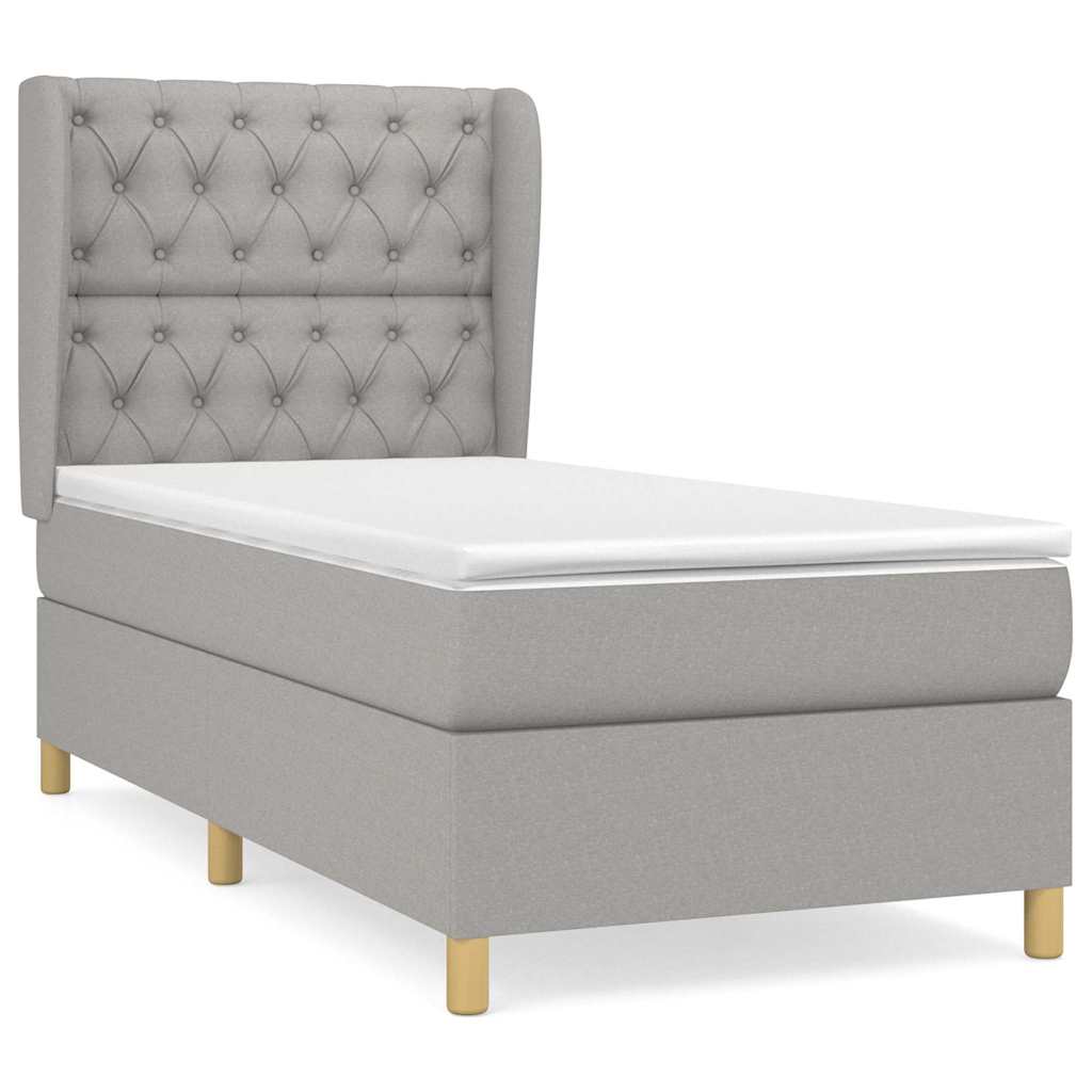 Sommier à lattes de lit avec matelas Gris clair 80x200 cm Tissu
