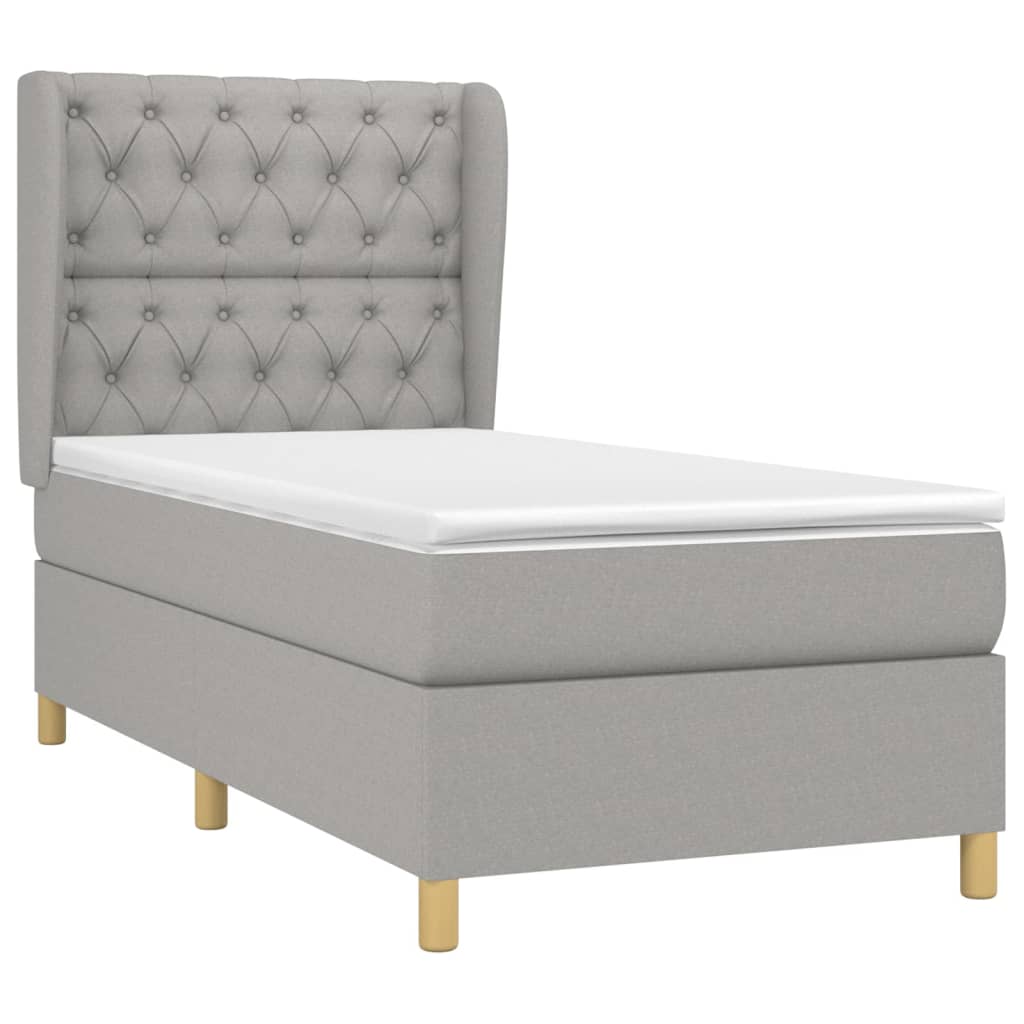 Sommier à lattes de lit avec matelas Gris clair 80x200 cm Tissu - XIOS