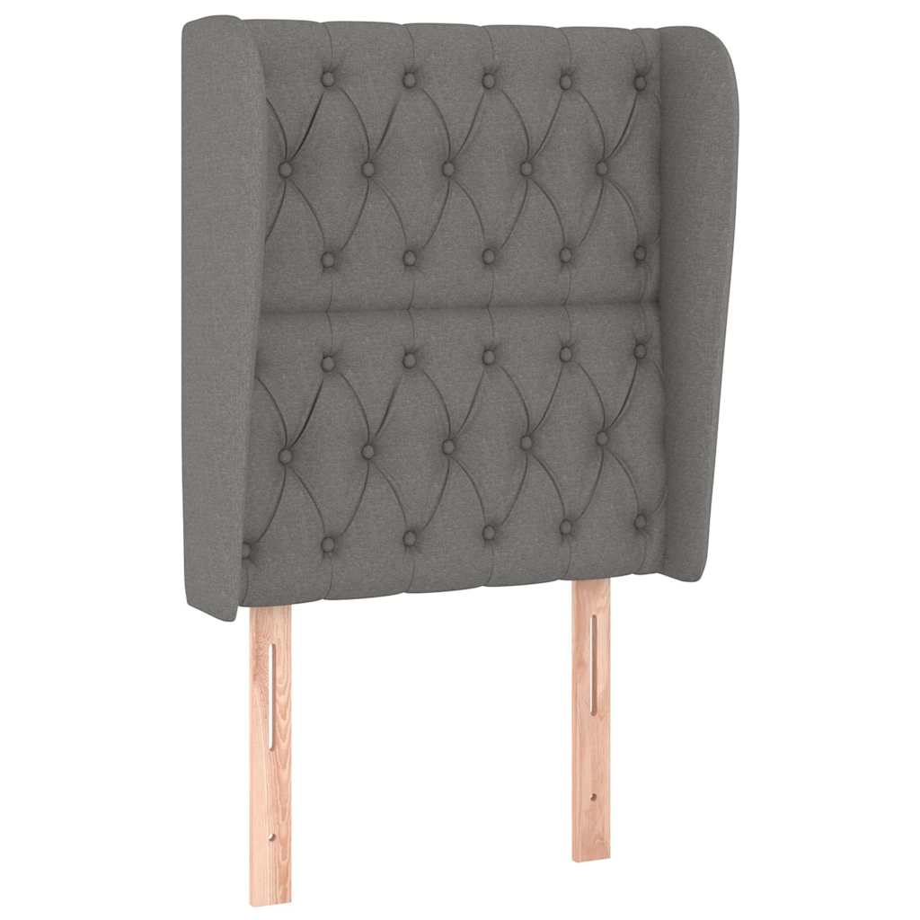 Sommier à lattes de lit avec matelas Gris foncé 80x200 cm Tissu