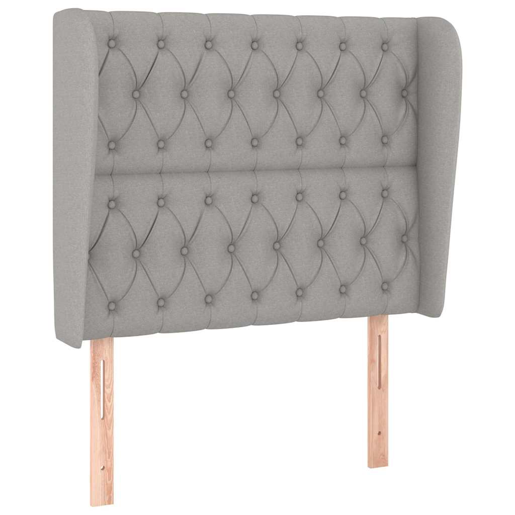 Sommier à lattes de lit avec matelas Gris clair 90x200 cm Tissu