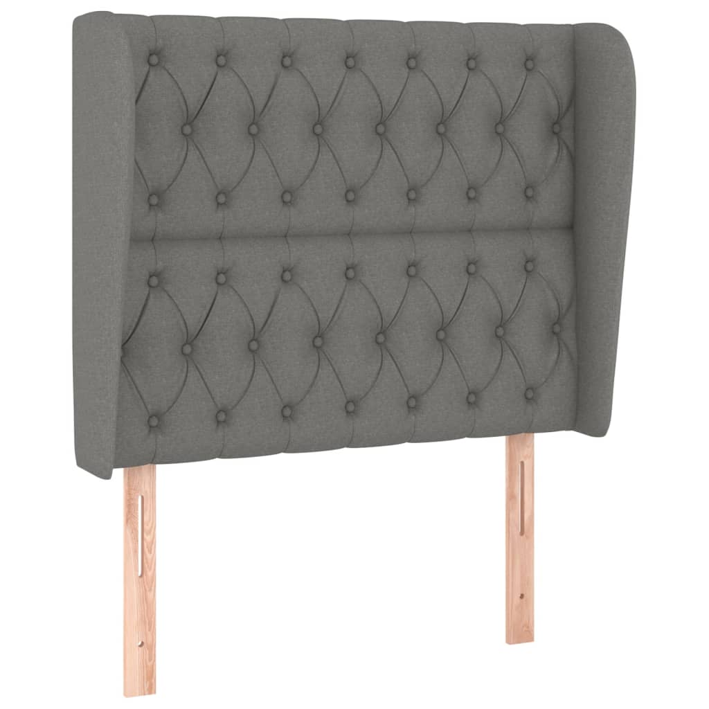 Sommier à lattes de lit avec matelas Gris foncé 90x200 cm Tissu - XIOS