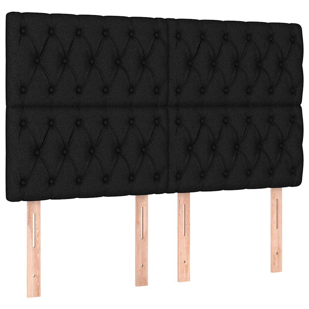 Sommier à lattes de lit avec matelas Noir 140x200 cm Tissu - XIOS