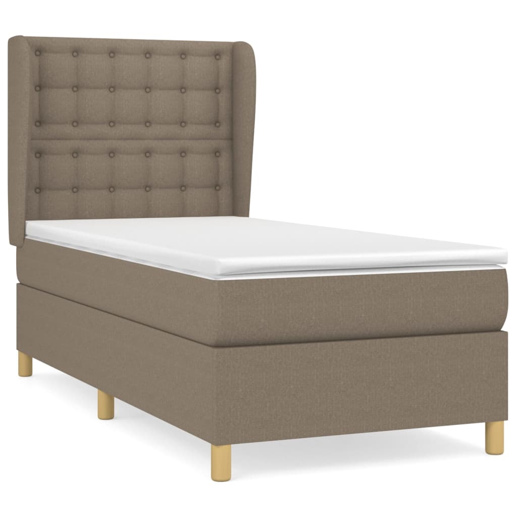 Sommier à lattes de lit avec matelas Taupe 90x190 cm Tissu - XIOS