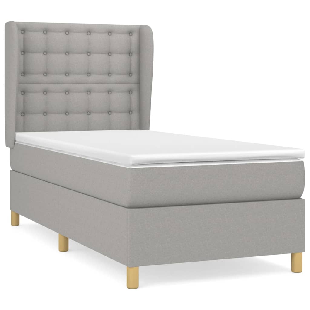 Sommier à lattes de lit avec matelas Gris clair 90x200 cm Tissu - XIOS