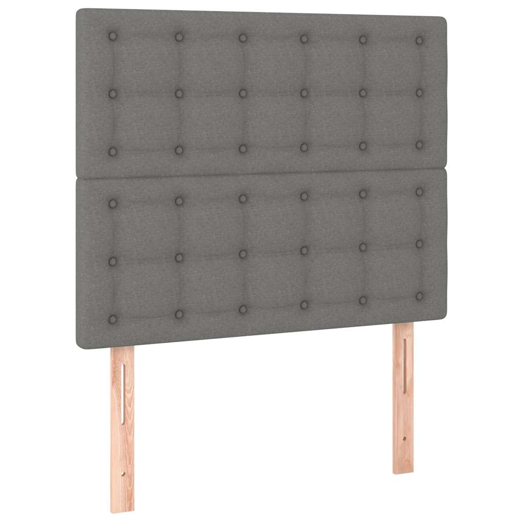 Sommier à lattes de lit avec matelas Gris foncé 90x200 cm Tissu - XIOS