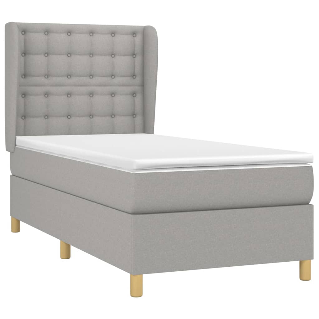 Sommier à lattes de lit avec matelas Gris clair 100x200cm Tissu - XIOS