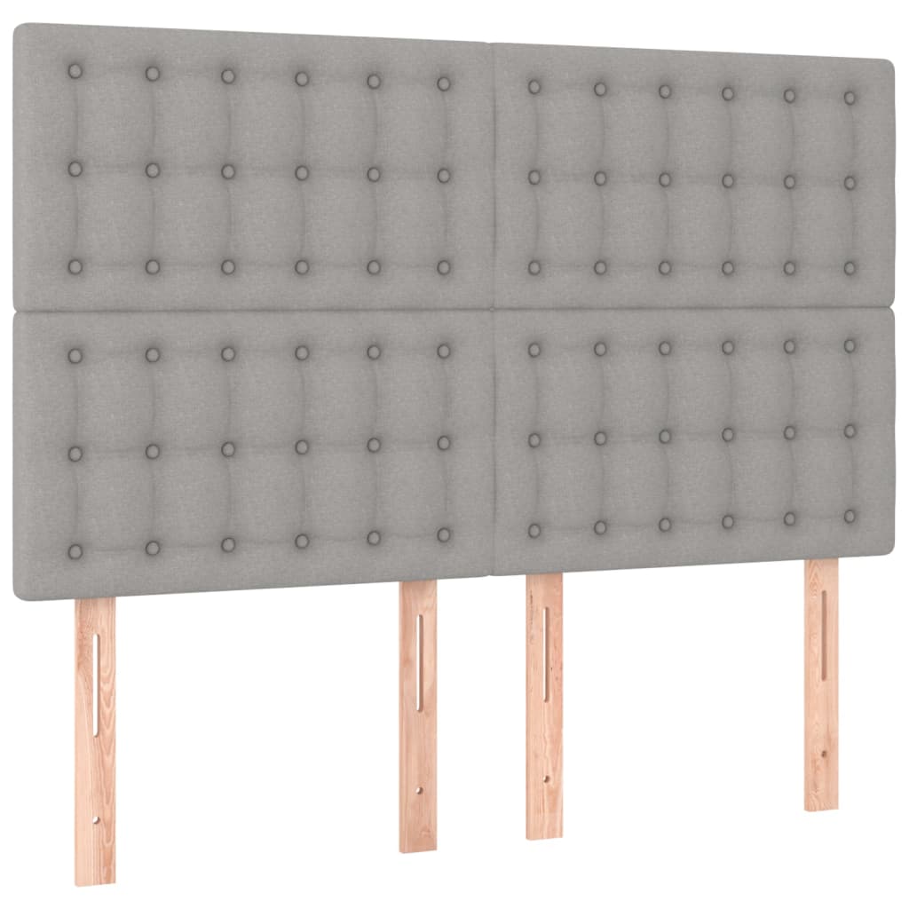 Sommier à lattes de lit avec matelas Gris clair 140x200cm Tissu - XIOS