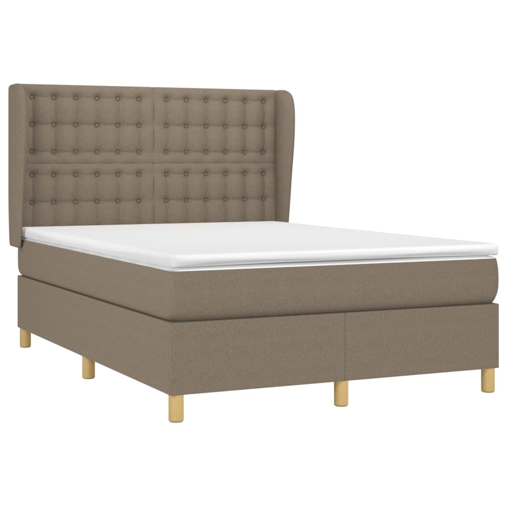 Sommier à lattes de lit avec matelas Taupe 140x200 cm Tissu - XIOS