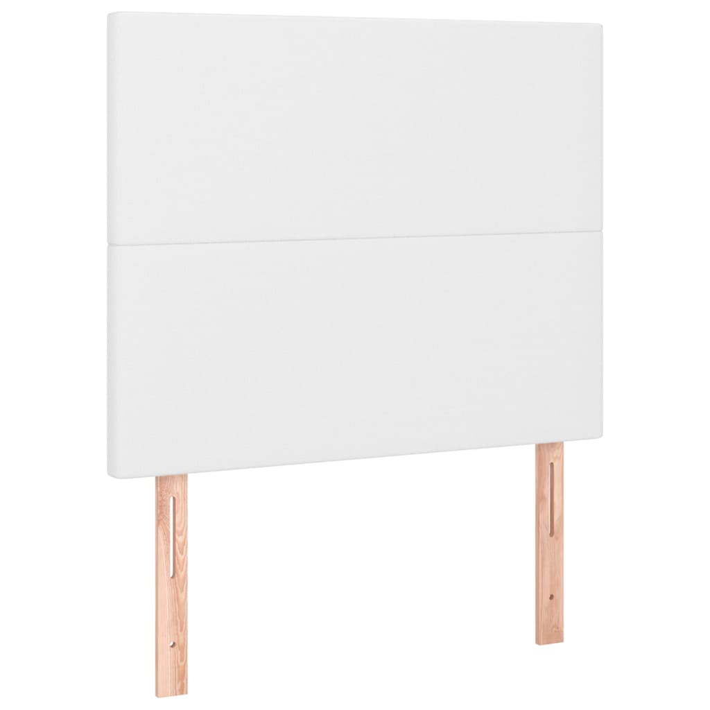 Sommier à lattes de lit avec matelas Blanc 80x200 cm Similicuir