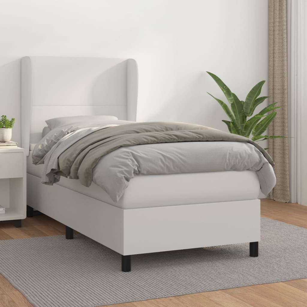 Sommier à lattes de lit avec matelas Blanc 90x200 cm Similicuir - XIOS