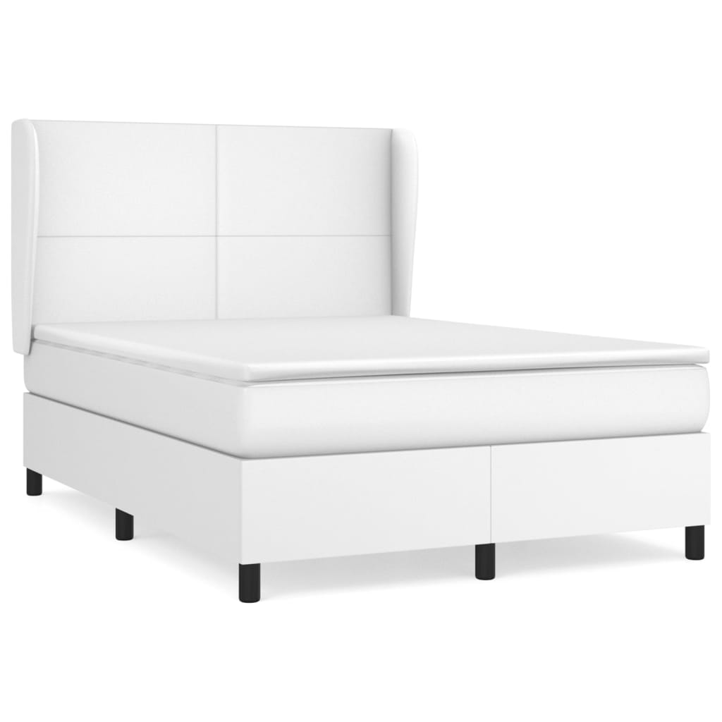 Sommier à lattes de lit avec matelas Blanc 140x190cm Similicuir - XIOS
