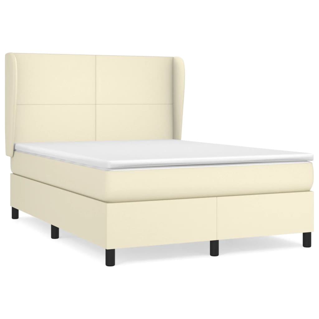 Sommier à lattes de lit avec matelas Crème 140x190cm Similicuir - XIOS