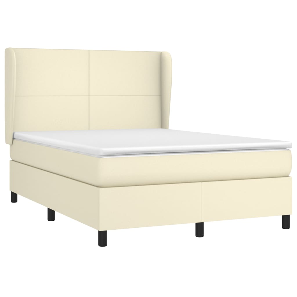 Sommier à lattes de lit avec matelas Crème 140x190cm Similicuir - XIOS
