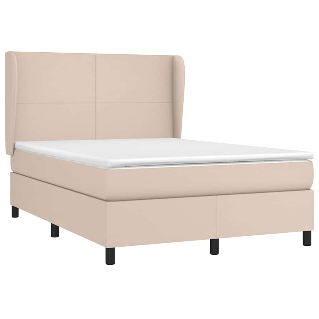 Sommier à lattes de lit avec matelas Cappuccino 140x190 cm