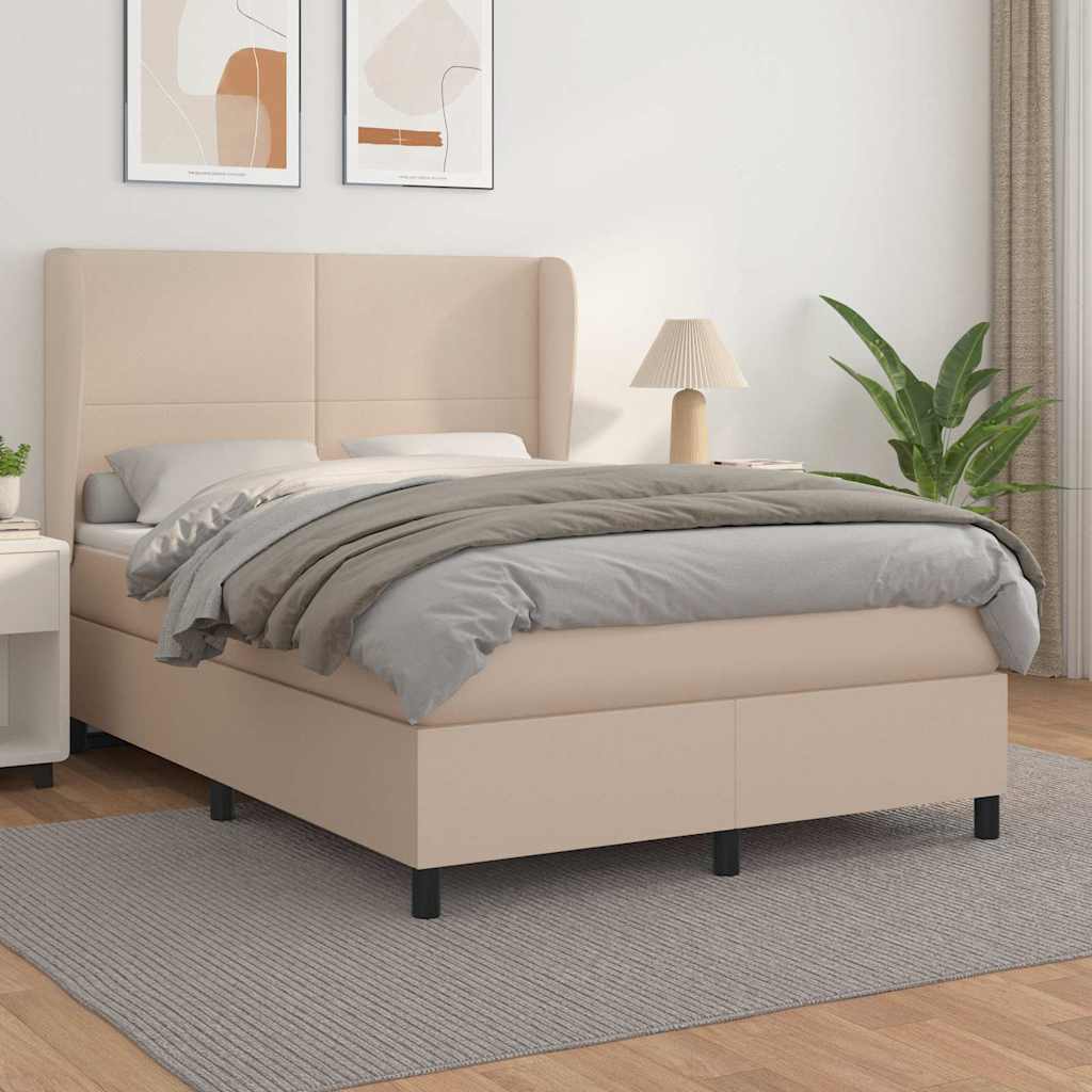Sommier à lattes de lit avec matelas Cappuccino 140x190 cm